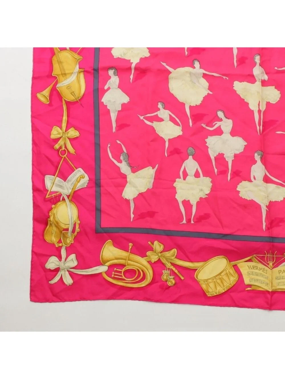 Hermes Carre 90 Silk la Danse Ballerina Scarf Pink